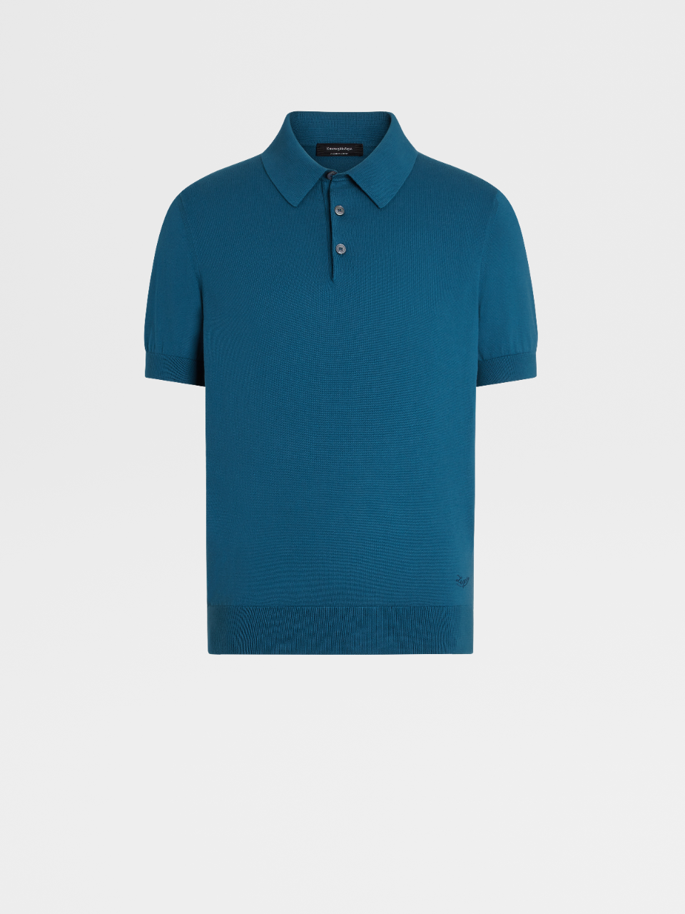 Bright Teal Blue Premium Cotton Knit Short-sleeve Polo